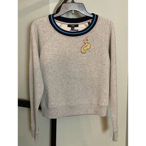 Diesel Women's Long Sleeve Logo Embroidered Sweatshirt In Grey Size M